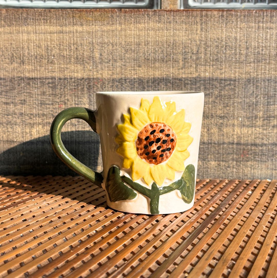 Sunflower Ceramic Tea - Coffee Mug Set of 2