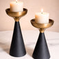 Iron Manor Premium Black Candle Stand Set of 1