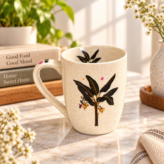 Palm Leaf Beige Coffee Mug