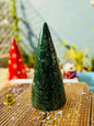 Solid Green Handpainted Embossed Christmas Tree