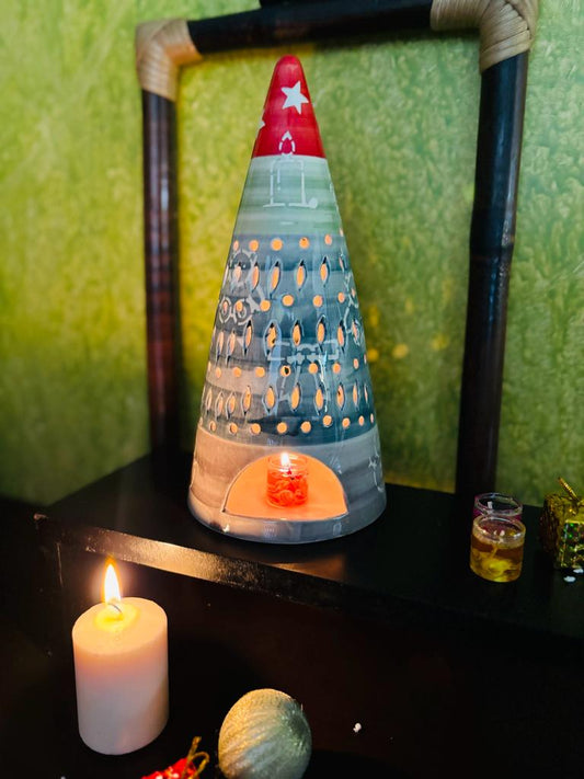 Tea light multi color Handcut Christmas Tree