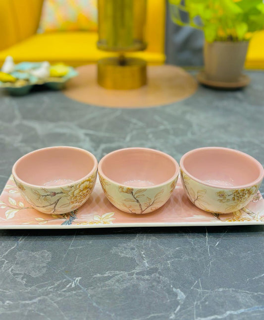 Flamingo Ceramic Platter Set | Decal Print