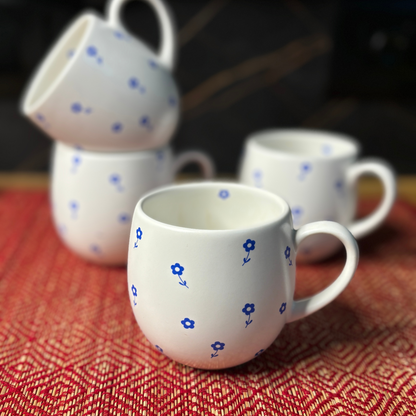 Blue Blossom Ceramic Mug Set