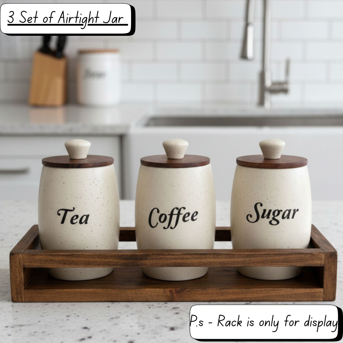 Tea Sugar Coffee Canister Set of 3
