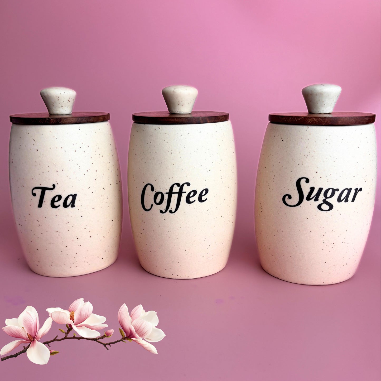 Tea Sugar Coffee Canister Set of 3