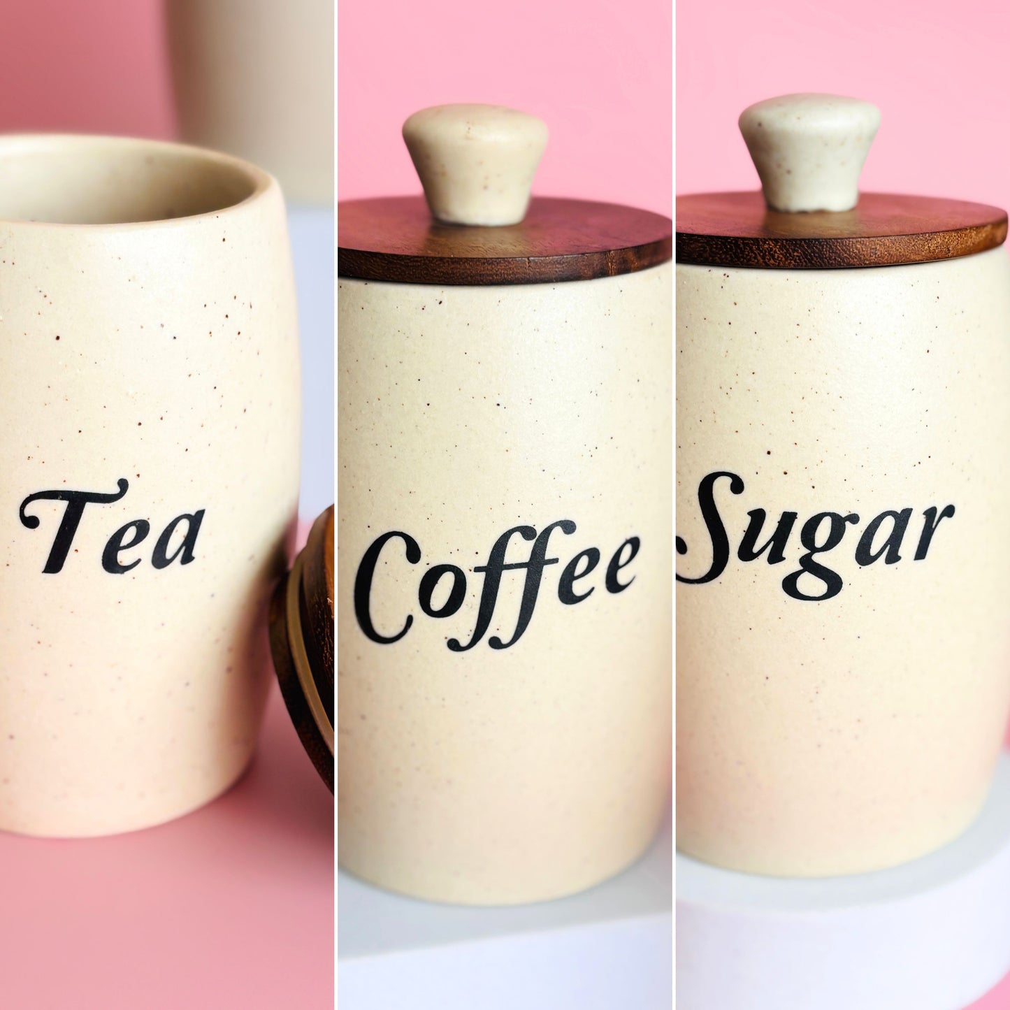Tea Sugar Coffee Canister Set of 3