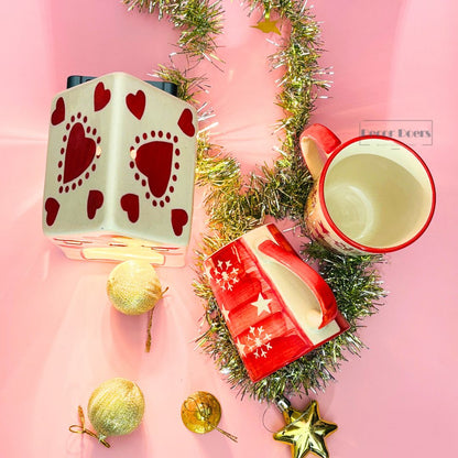Christmas Gift hamper  Red Heart House with Mugs