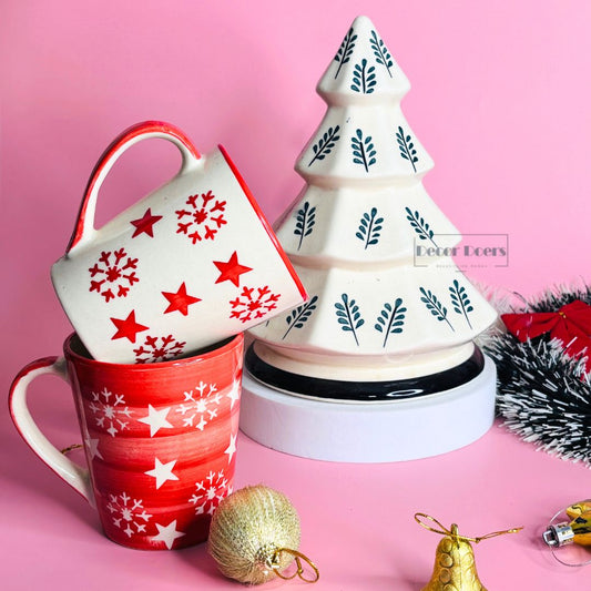 Santa Surprise Christmas Tree set of 3
