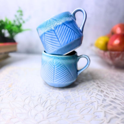 Aqua Leaf Ceramic Coffee Mug